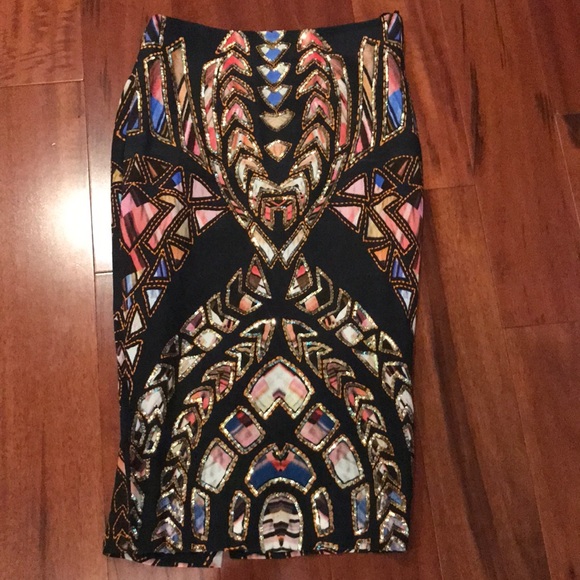 Gorgeous Anthropologie silk and sequin skirt - Picture 1 of 8